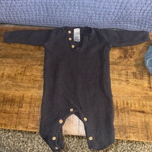Charcoal Knit Baby One Piece